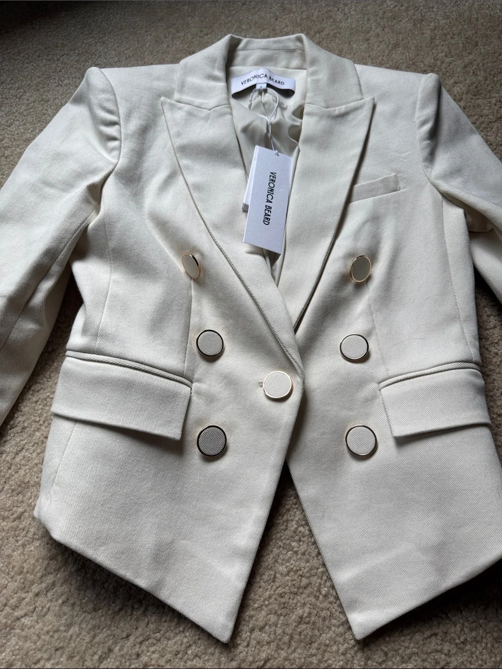 Veronica Beard Diego Dickey Jacket Ecru US 4